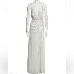 Retrofete Elegant White/Silver Maxi Dress